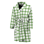 Green Tattersall Pattern Print Men's Bathrobe