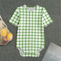 Green Tattersall Pattern Print Men's Bodysuit