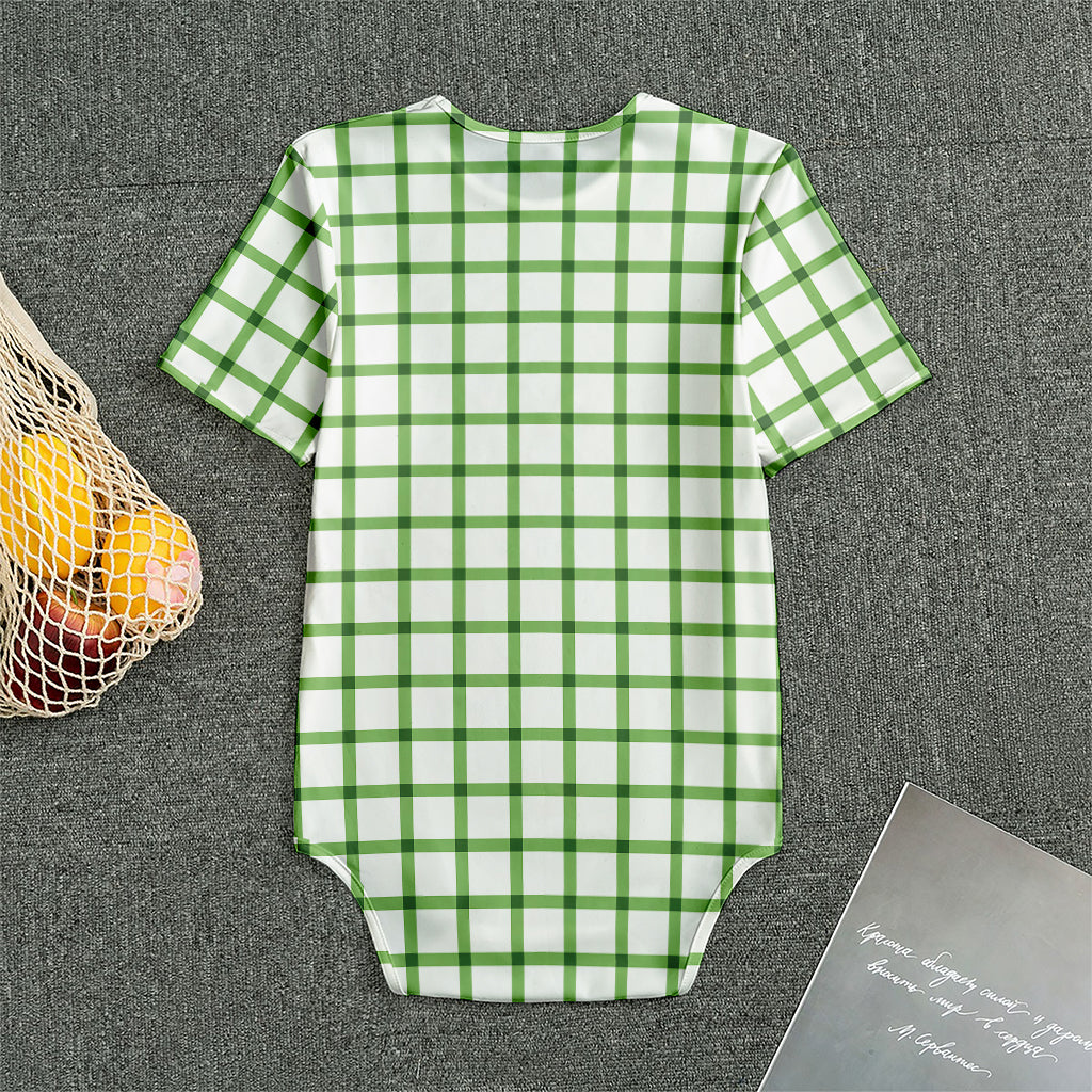 Green Tattersall Pattern Print Men's Bodysuit