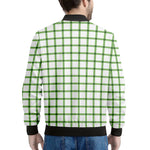 Green Tattersall Pattern Print Men's Bomber Jacket