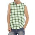 Green Tattersall Pattern Print Men's Fitness Tank Top
