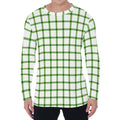 Green Tattersall Pattern Print Men's Long Sleeve T-Shirt