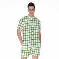 Green Tattersall Pattern Print Men's Romper