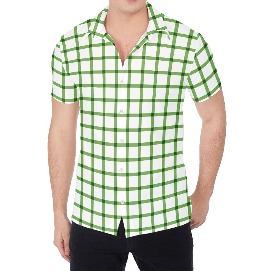 Green Tattersall Pattern Print Men's Shirt