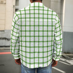 Green Tattersall Pattern Print Men's Shirt Jacket