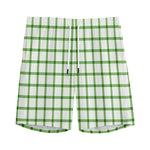 Green Tattersall Pattern Print Men's Sports Shorts