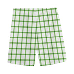 Green Tattersall Pattern Print Men's Sports Shorts