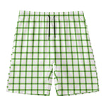Green Tattersall Pattern Print Men's Swim Trunks