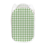 Green Tattersall Pattern Print Mesh Laundry Hamper