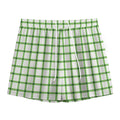 Green Tattersall Pattern Print Mesh Shorts