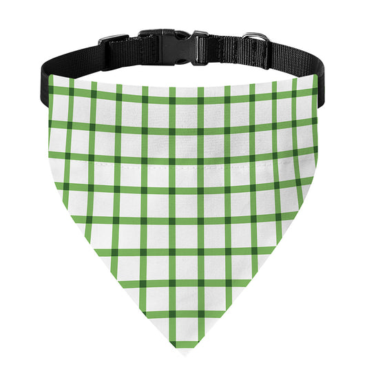 Green Tattersall Pattern Print Over The Collar Dog Bandana
