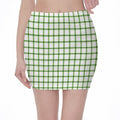 Green Tattersall Pattern Print Pencil Mini Skirt