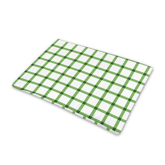 Green Tattersall Pattern Print Pet Cooling Mat Cover