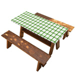 Green Tattersall Pattern Print Picnic Table Cover
