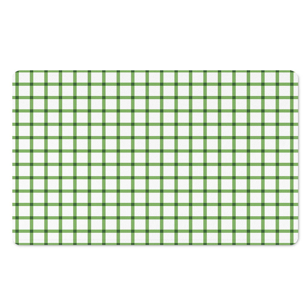 Green Tattersall Pattern Print Polyester Doormat