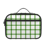 Green Tattersall Pattern Print Portable Lunch Bag