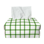 Green Tattersall Pattern Print Rectangle Tissue Box Cover