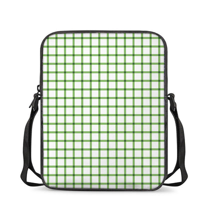 Green Tattersall Pattern Print Rectangular Crossbody Bag