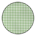 Green Tattersall Pattern Print Round Floor Mat