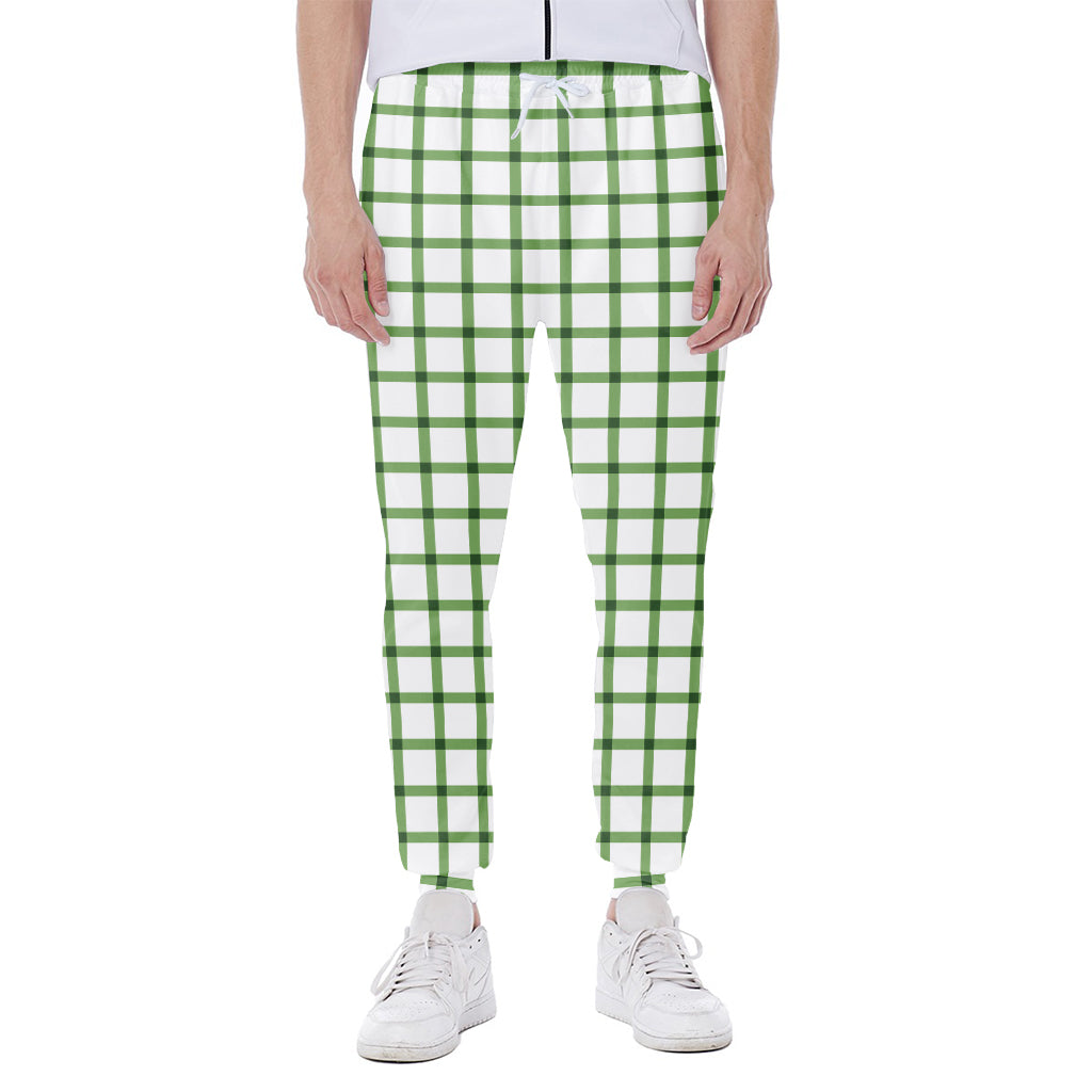 Green Tattersall Pattern Print Scuba Joggers