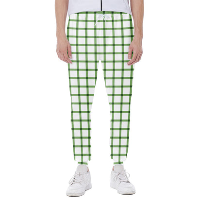 Green Tattersall Pattern Print Scuba Joggers
