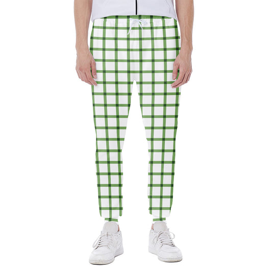 Green Tattersall Pattern Print Scuba Joggers