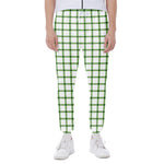 Green Tattersall Pattern Print Scuba Joggers