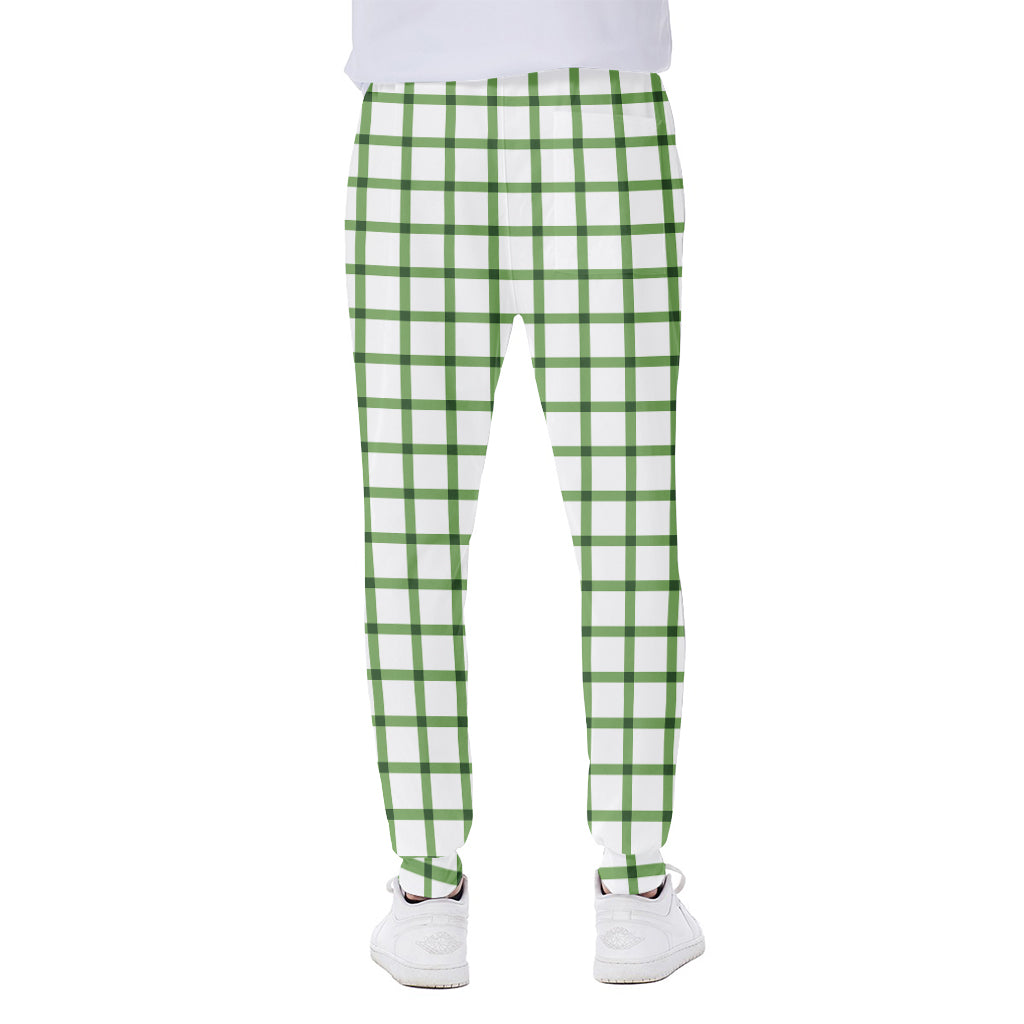 Green Tattersall Pattern Print Scuba Joggers