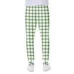 Green Tattersall Pattern Print Scuba Joggers