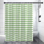 Green Tattersall Pattern Print Shower Curtain