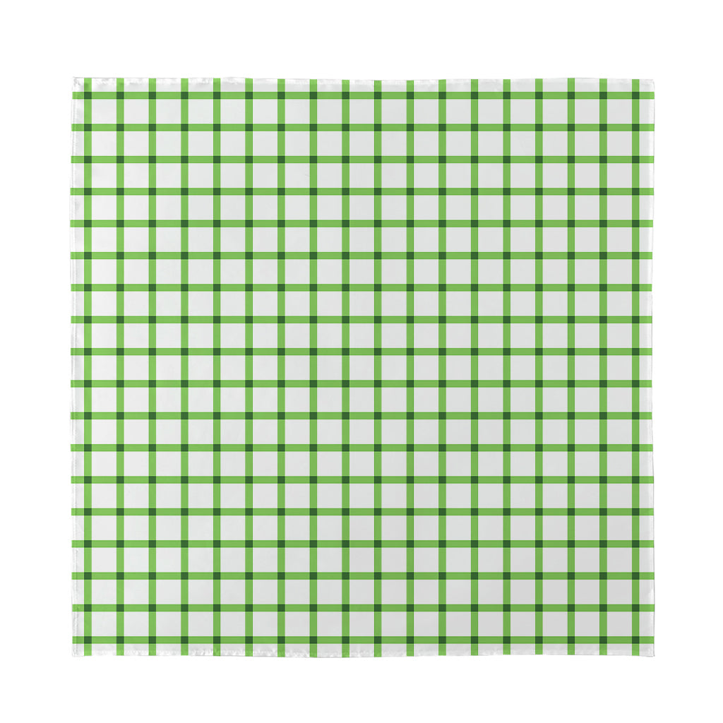 Green Tattersall Pattern Print Silk Bandana
