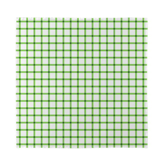 Green Tattersall Pattern Print Silk Bandana