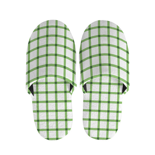 Green Tattersall Pattern Print Slippers