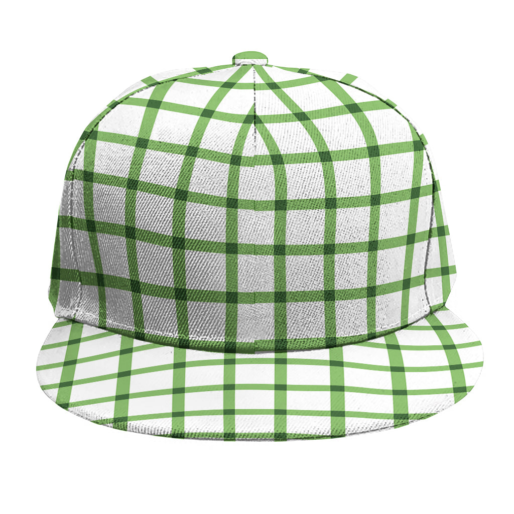 Green Tattersall Pattern Print Snapback Cap