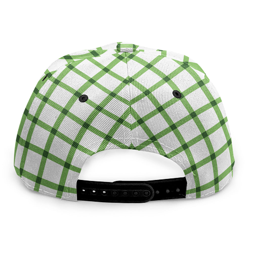 Green Tattersall Pattern Print Snapback Cap