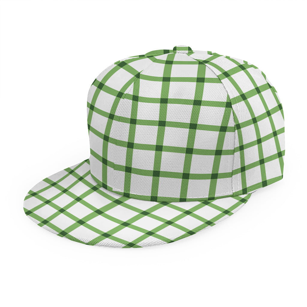 Green Tattersall Pattern Print Snapback Cap