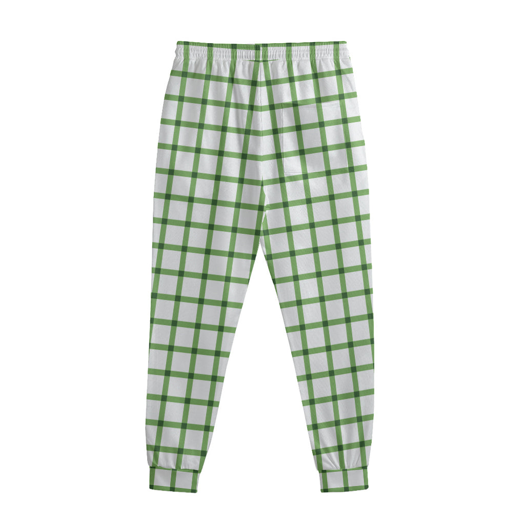 Green Tattersall Pattern Print Sweatpants