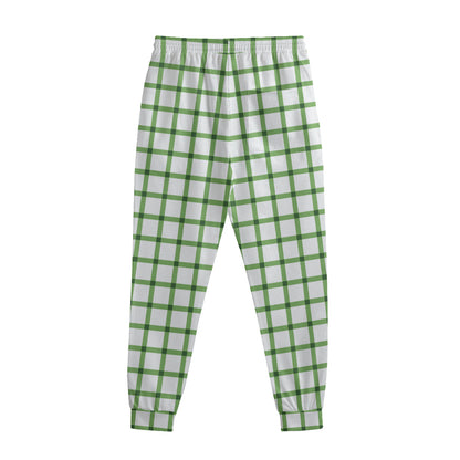 Green Tattersall Pattern Print Sweatpants