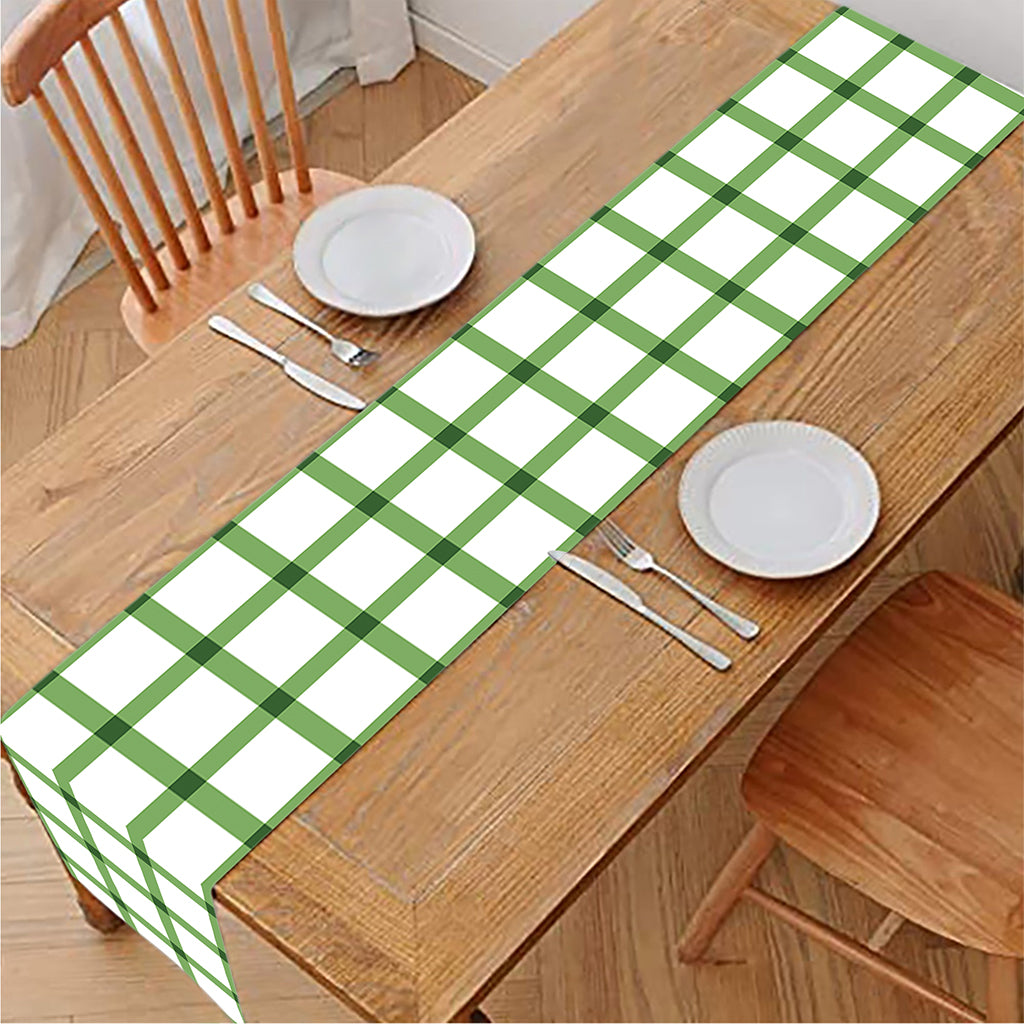Green Tattersall Pattern Print Table Runner