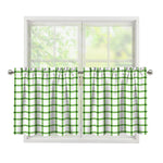 Green Tattersall Pattern Print Tier Curtains