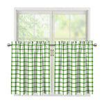 Green Tattersall Pattern Print Tier Curtains