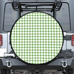 Green Tattersall Pattern Print Tire Cover