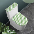 Green Tattersall Pattern Print Toilet Lid And Tank Cover Set