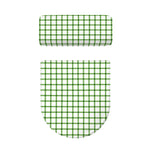 Green Tattersall Pattern Print Toilet Lid And Tank Cover Set