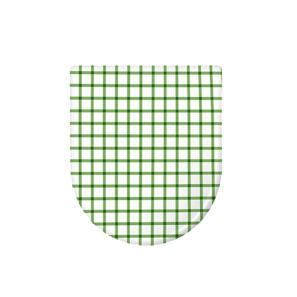 Green Tattersall Pattern Print Toilet Lid Cover