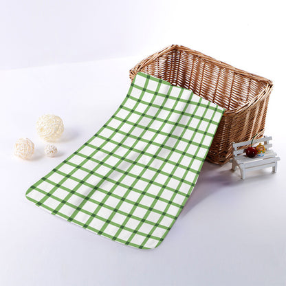 Green Tattersall Pattern Print Towel