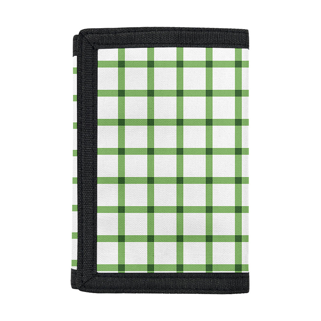 Green Tattersall Pattern Print Trifold Wallet