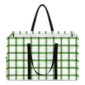 Green Tattersall Pattern Print Utility Tote Bag