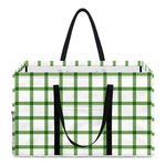 Green Tattersall Pattern Print Utility Tote Bag