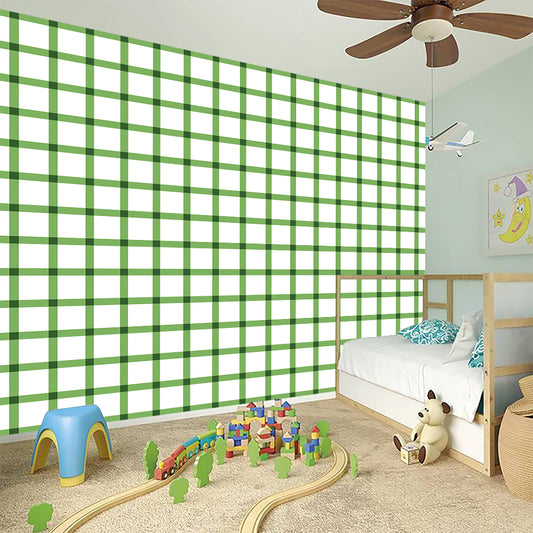 Green Tattersall Pattern Print Wall Sticker